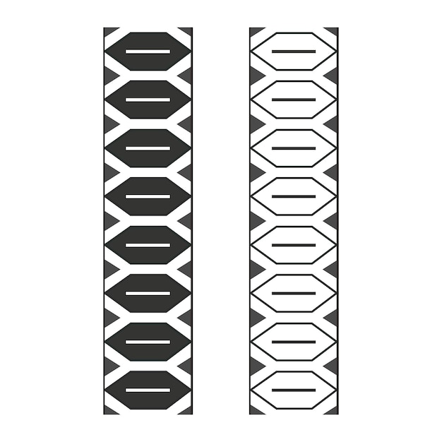 Patrones de líneas hexagonales Formas vectoriales abstractas Elementos negros repetitivos Geométricos