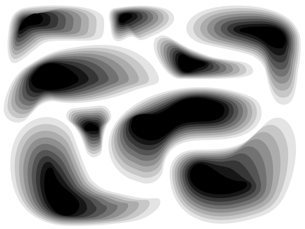 Patrones de mapas topográficos abstractos Los contornos en blanco y negro