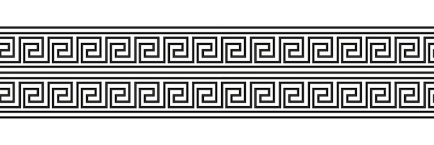 Patrones de meandro sin costuras. Meandros griegos, traste o clave. Adorno para bordes de estilo Acient Grecia. ilustración vectorial