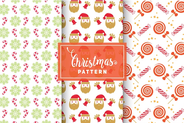 Patrones de Navidad sin fisuras. Diseños simples y minimalistas. EPS 10, objetos vectoriales.