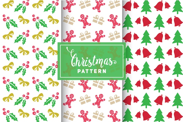 Patrones de Navidad sin fisuras. Diseños simples y minimalistas. EPS 10, objetos vectoriales.