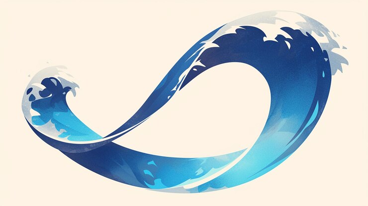 Vector los patrones de ondas azules simbolizan la tranquilidad y la paz