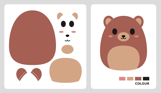 Patrones de osos para patchwork de aplicación y artesanías de papel en patrones de rompecabezas de corte y pegado