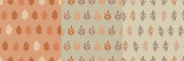 Patrones de otoño con hojas en conjunto