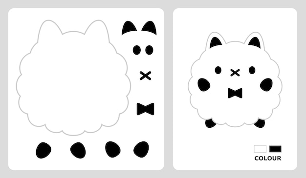 Patrones de ovejas para patchwork de aplicación y artesanías de papel en patrones de rompecabezas de corte y pegado