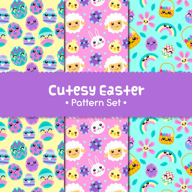 Vector patrones de pascua cutesy