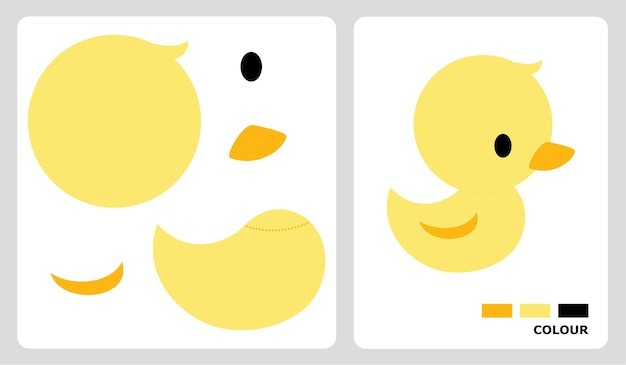 Patrones de pato para patchwork de aplicación y artesanías de papel en patrones de rompecabezas de corte y pegado
