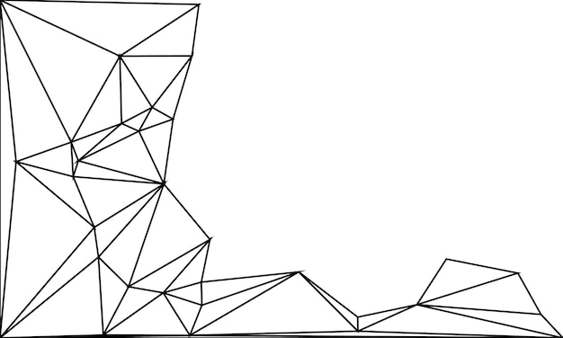 Patrones de red geométricos abstractos con líneas poligonales mínimas y puntos conectados