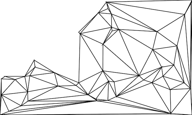 Patrones de red geométricos abstractos con líneas poligonales mínimas y puntos conectados
