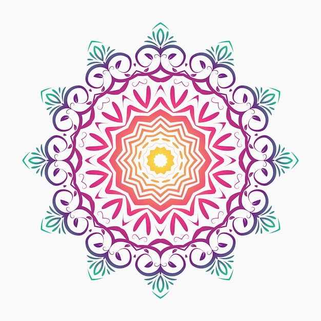 Patrones de relajación de mandala colorido floral diseño único Patrón dibujado a mano
