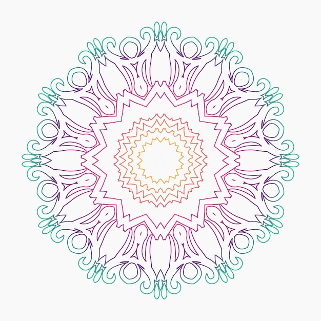 Patrones de relajación de mandala colorido floral diseño único Patrón dibujado a mano