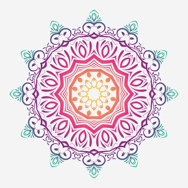 Patrones de relajación de mandala colorido floral diseño único Patrón dibujado a mano