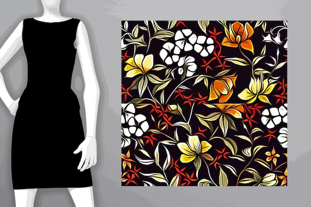 Patrones textiles y de papel pintado Un trabajo de ilustración digital imprimible Diseños de estampados florales