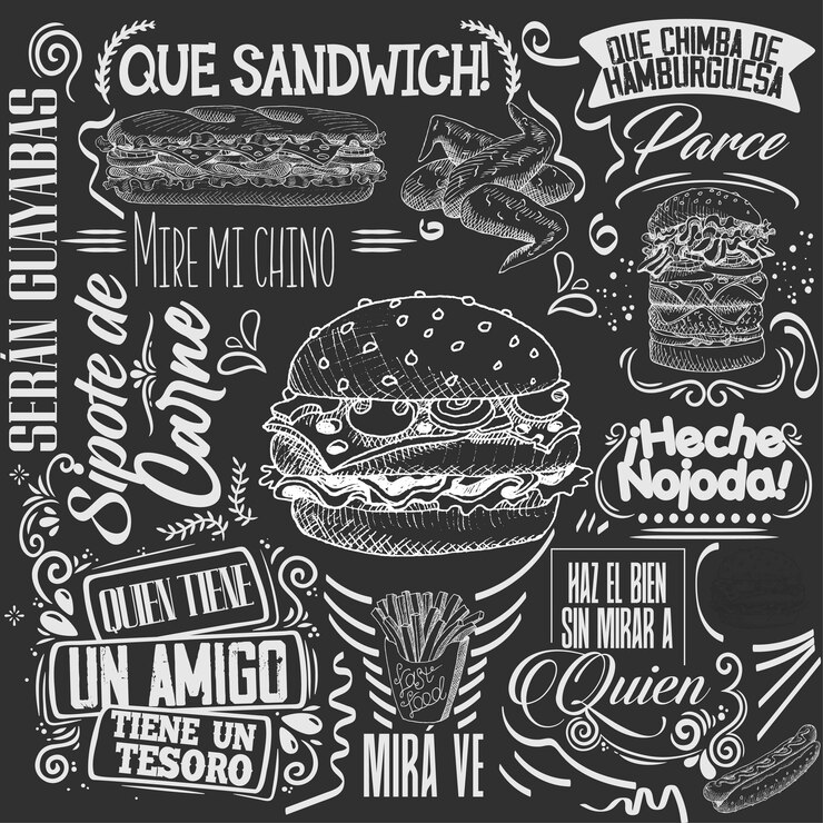 Vector patrones textos colombianos