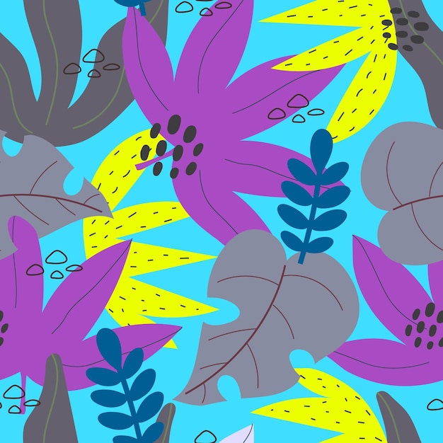 Patrones tropicales sin fisuras con hojas