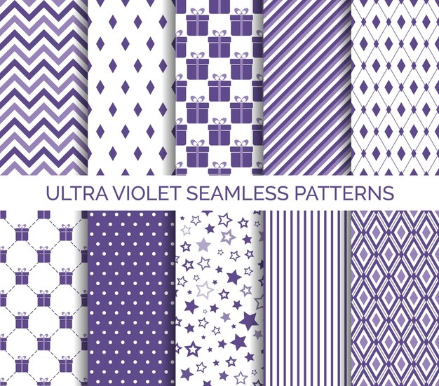 Patrones de vector transparente de color ultra violeta