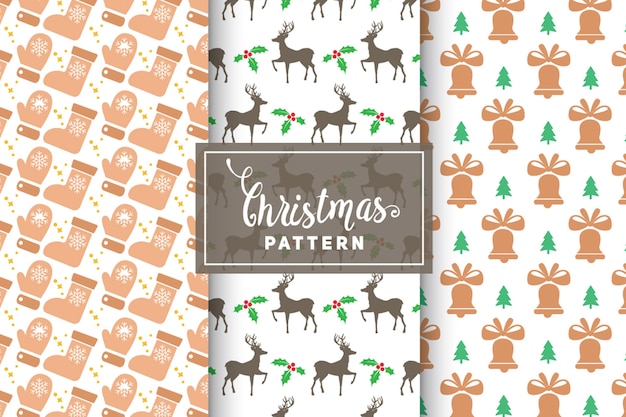 Patrones de vectores de Navidad. Diseños simples y minimalistas. EPS 10, objetos vectoriales.