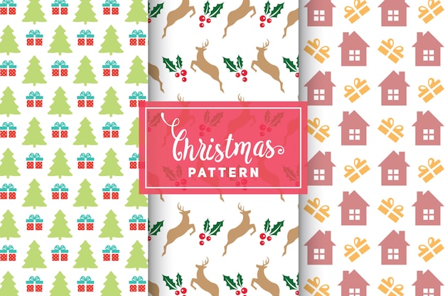 Patrones de vectores de Navidad. Diseños simples y minimalistas. EPS 10, objetos vectoriales.