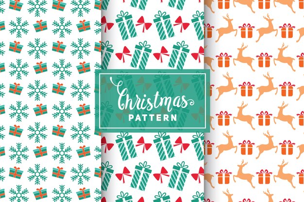 Patrones de vectores de Navidad. Diseños simples y minimalistas. EPS 10, objetos vectoriales.