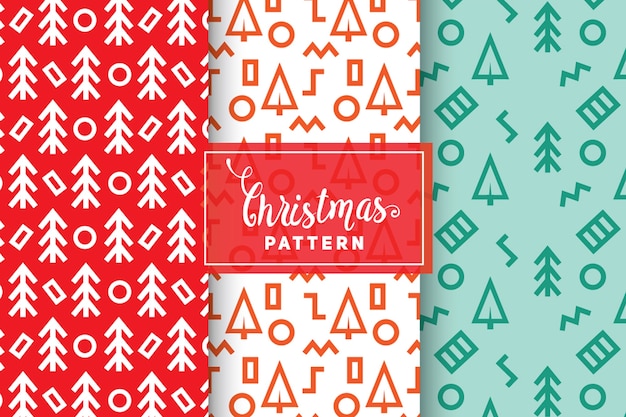 Patrones de vectores de Navidad. Diseños simples y minimalistas. EPS 10, objetos vectoriales.