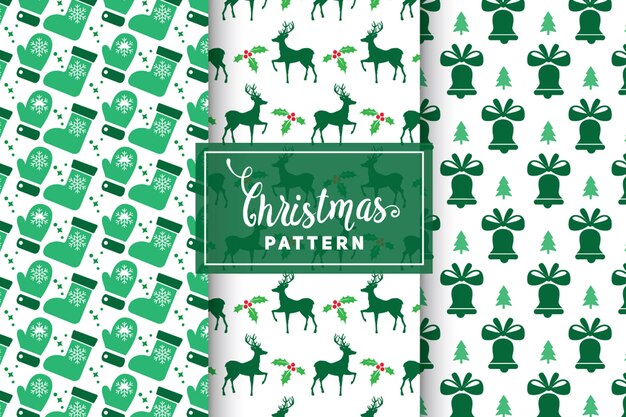 Patrones de vectores de Navidad. Diseños simples y minimalistas. EPS 10, objetos vectoriales.