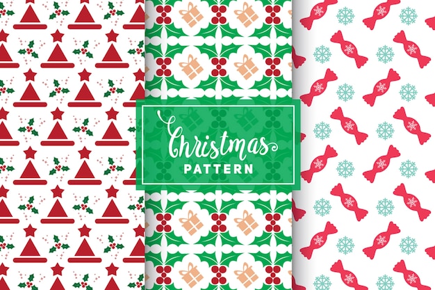 Patrones de vectores de Navidad. Diseños simples y minimalistas. EPS 10, objetos vectoriales.
