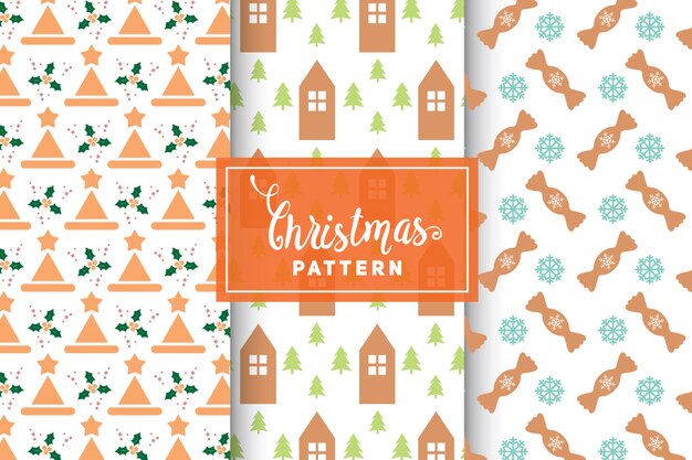 Patrones de vectores de Navidad. Diseños simples y minimalistas. EPS 10, objetos vectoriales.