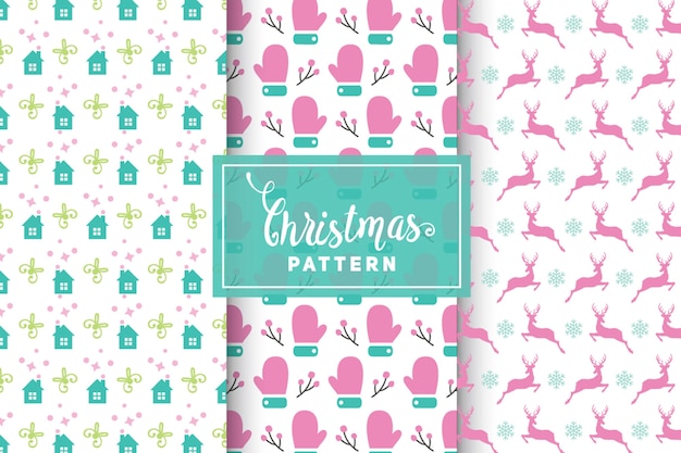 Patrones de vectores de Navidad. Diseños simples y minimalistas. EPS 10, objetos vectoriales.