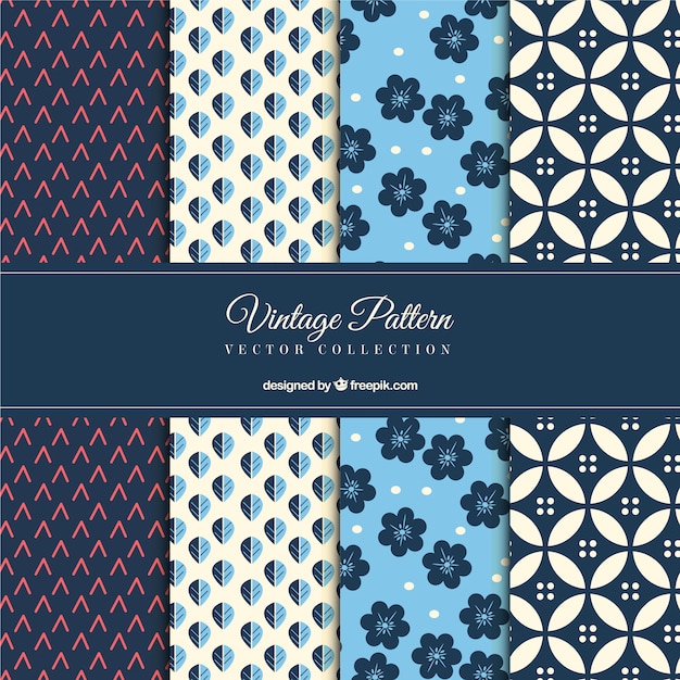 Patrones vintage con flores