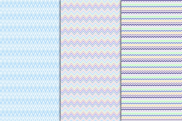 Patrones en zigzag de colores pastel