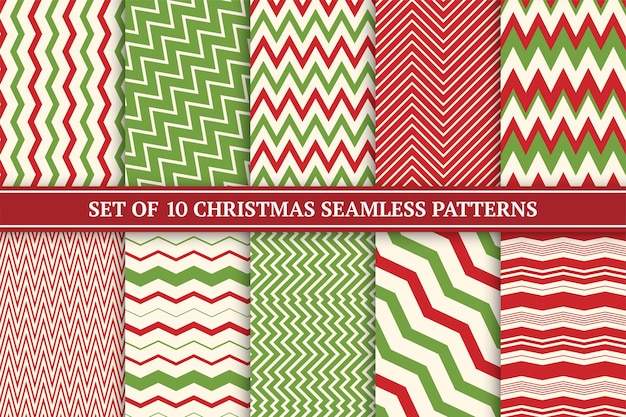 Patrones de zigzag coloridos sin costura de navidad fondos retro de rayas de navidad brillante estilo vintage