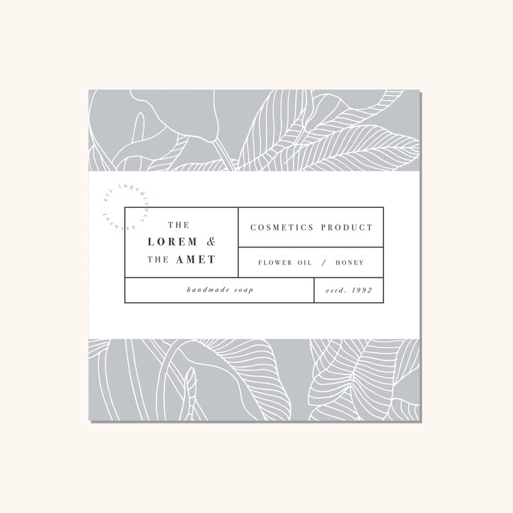 Patten para cosméticos con diseño de plantilla de etiqueta. Patrón o papel de regalo para paquetes y salones de belleza. Flores de lirio de cala. Cosmético natural orgánico