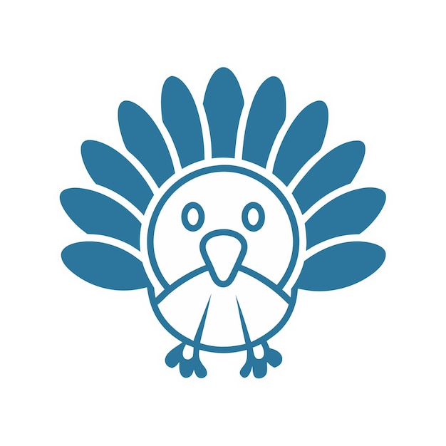 un pavo azul con un fondo azul que dice pavo en él