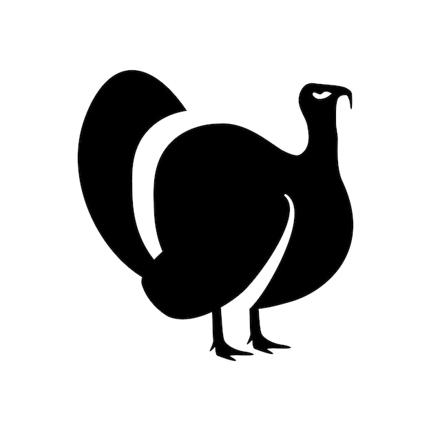 Vector pavo engordado gran pájaro negro con carne tierna y grasa para acción de gracias y bocadillos