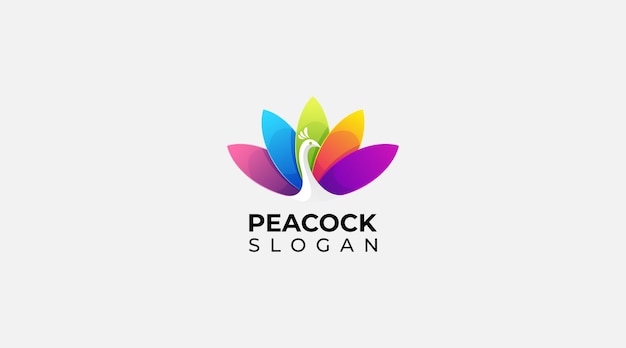 Vector pavo real abstracto y religioso con diseño de logotipo colorido