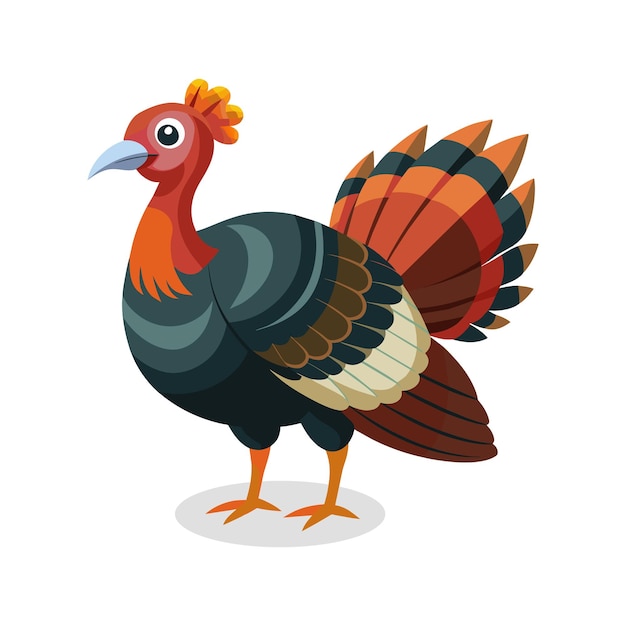 El pavo salvaje Ilustración vectorial plana de animales