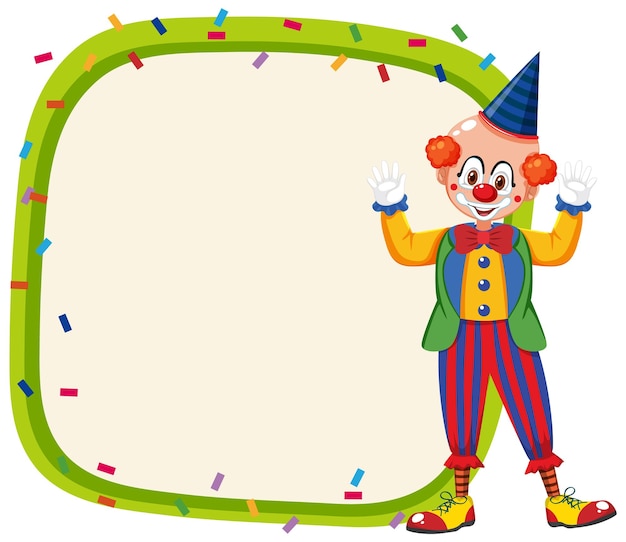 Payaso de circo en banner vacío
