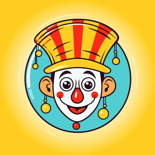 Payaso divertido colorido de dibujos animados de circo ilustración vectorial