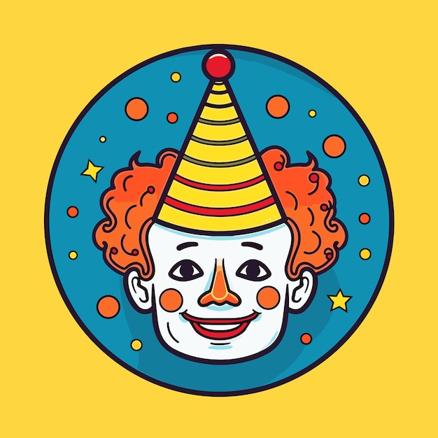 Vector payaso divertido colorido de dibujos animados de circo ilustración vectorial