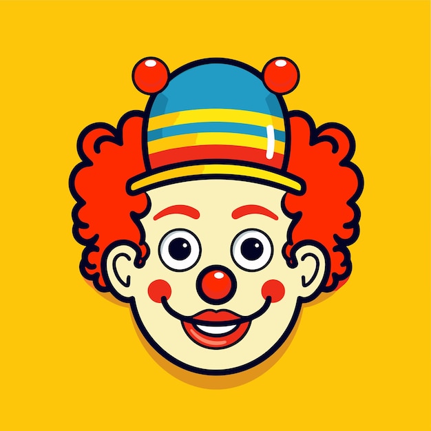 Payaso divertido colorido de dibujos animados de circo ilustración vectorial