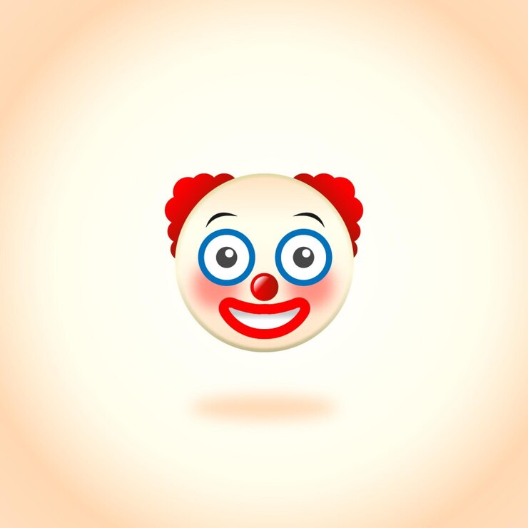 Payaso emoji con pelo rojo