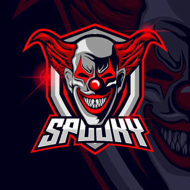 Payaso Esport Logo Plantilla Diseño Ilustración Vectorial