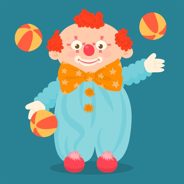 Payaso feliz de dibujos animados para la celebración de cumpleaños