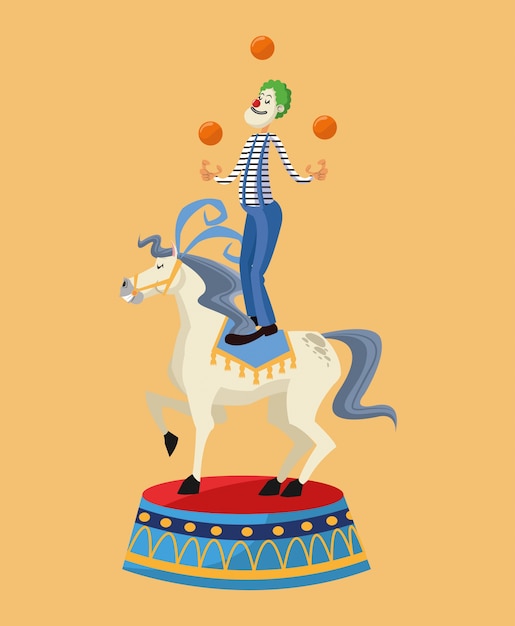 Payaso sobre icono de caballo