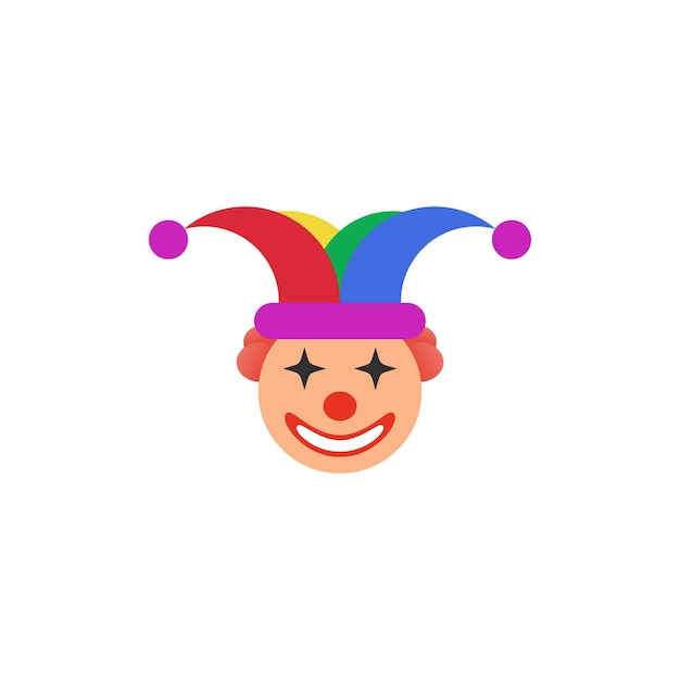 Un payaso con sombrero y una sonrisa en la cara.