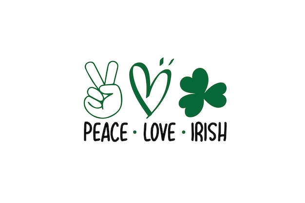 Paz amor irlandés svg