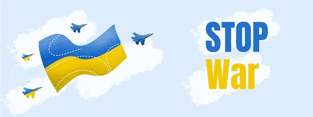 Paz para Ucrania Rusia conflicto ilustración vector