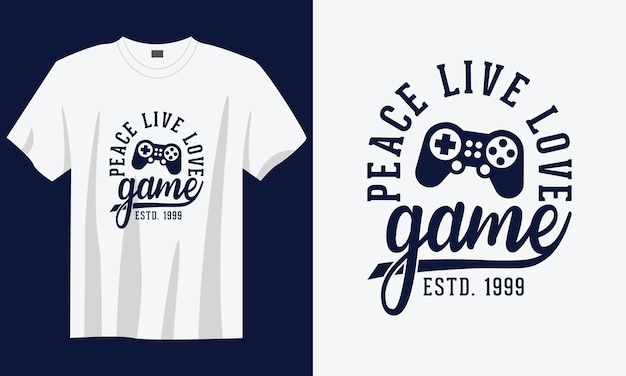 Paz en vivo amor juego tipografía vintage letras diseño de camiseta de juegos