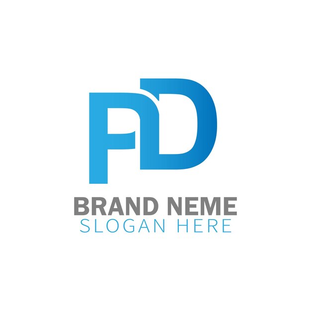 PD creativo moderno Logotipo de letra de diseño sencillo