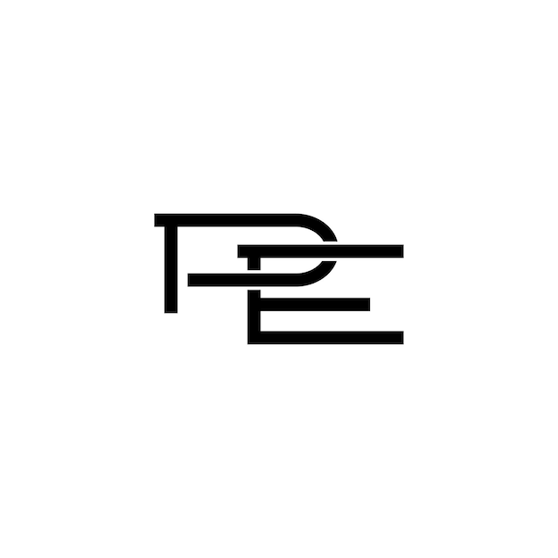 PE monograma logotipo diseño letra texto nombre símbolo monocromo logotipo alfabeto carácter simple logotipo